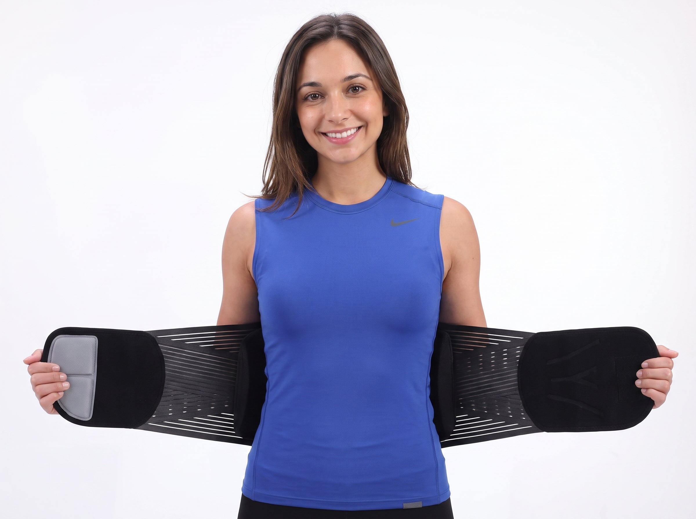 Position the belt over your lower back